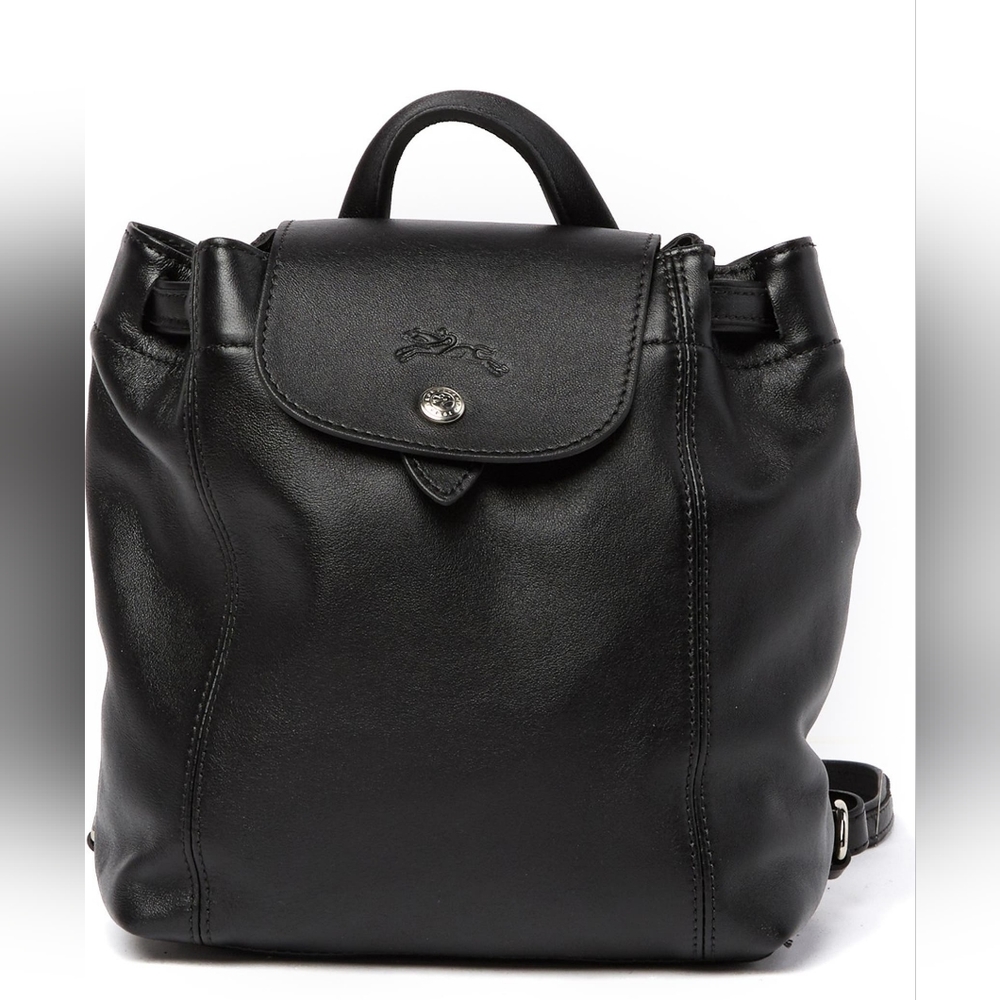Longchamp La Pliage XS Backback in Black Leather